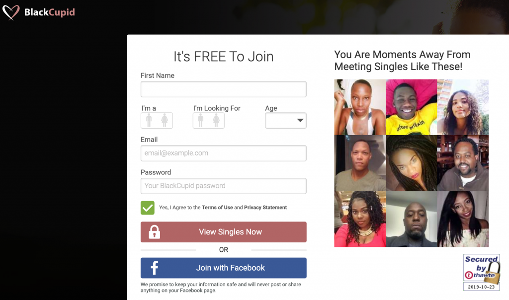 BlackCupid registration