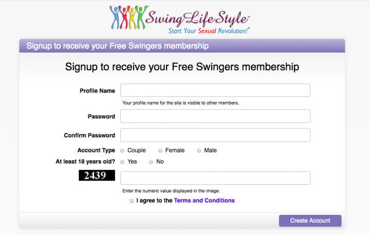 create account SwingLifestyle